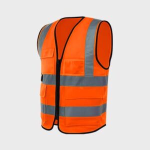 Safety Vest With Zip 4Pocket Orange